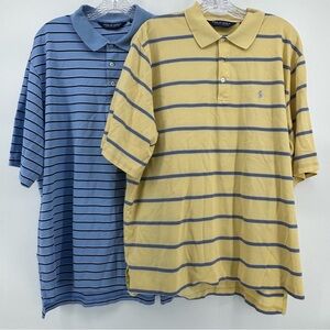 Polo Golf by Ralph Lauren Men's Polo Shirts - Blue and Yellow Stripes XL